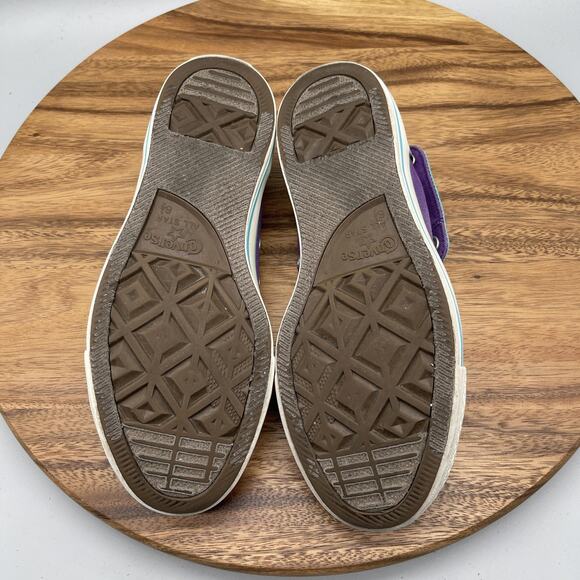 Converse Chuck Taylor All Star Shoes Womens 8.5 Purple Teal Fold Casual Skate - Picture 7 of 8